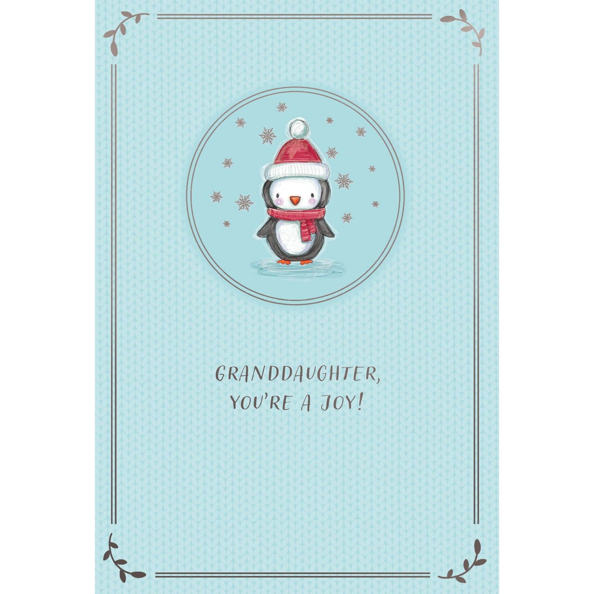 Tiny Penguin Christmas Card Granddaughter