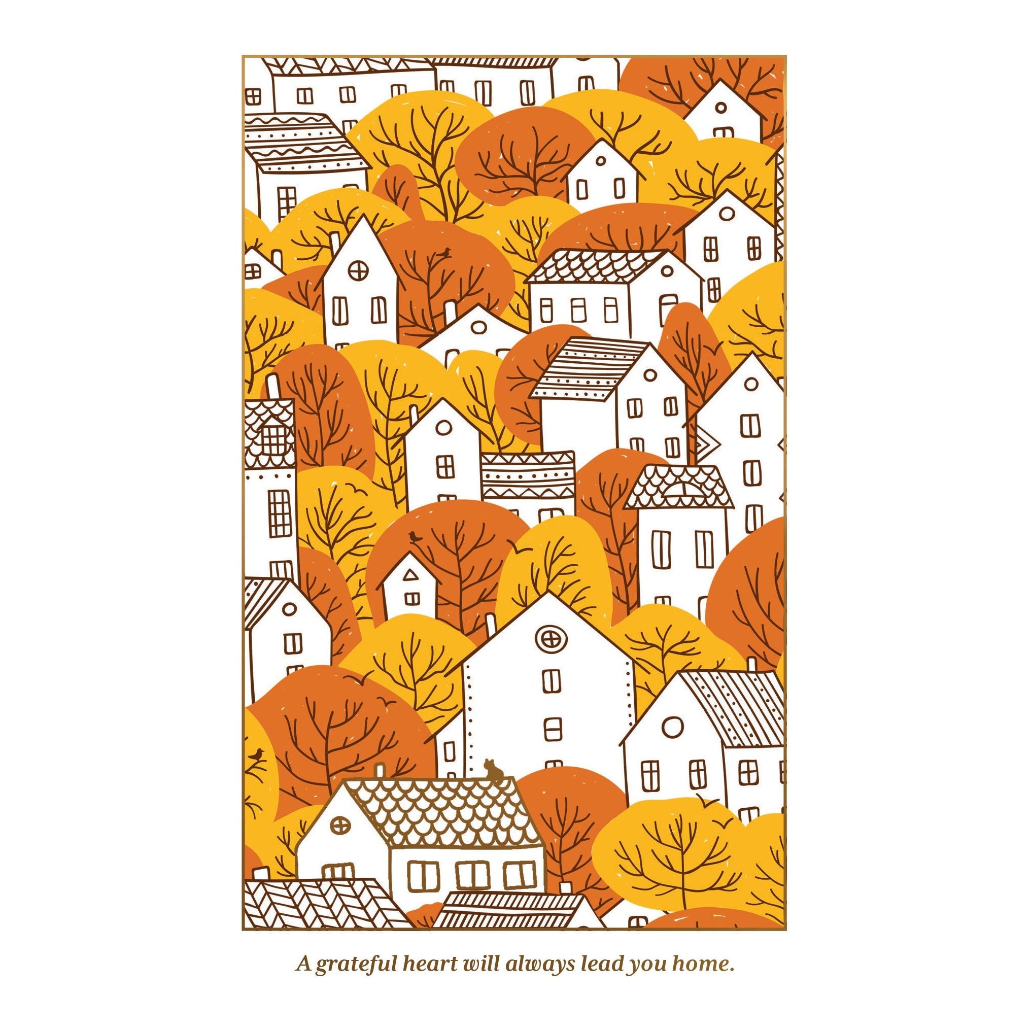 Autumn Village Thanksgiving Card