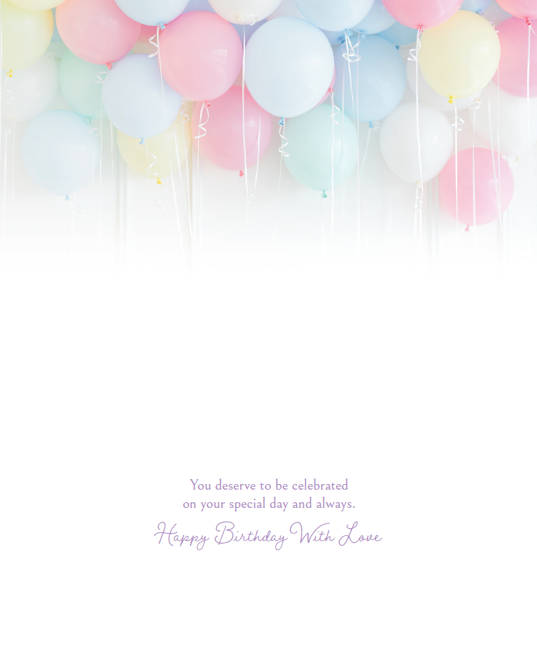 Pastel Balloons Birthday Card Mother