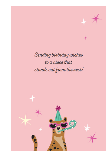 Leopard Cake Birthday Card Niece