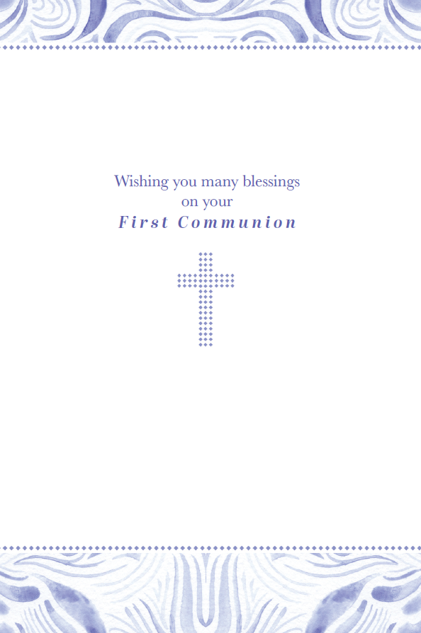 Patterned Cross Communion Card