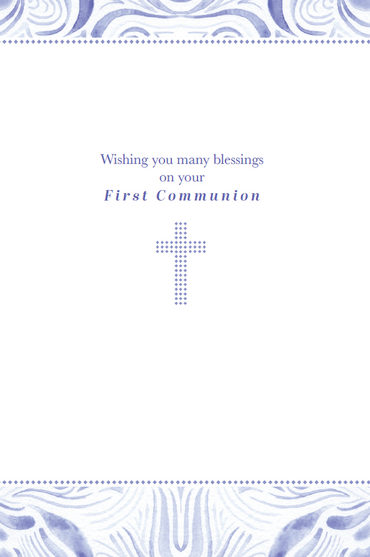 Patterned Cross Communion Card