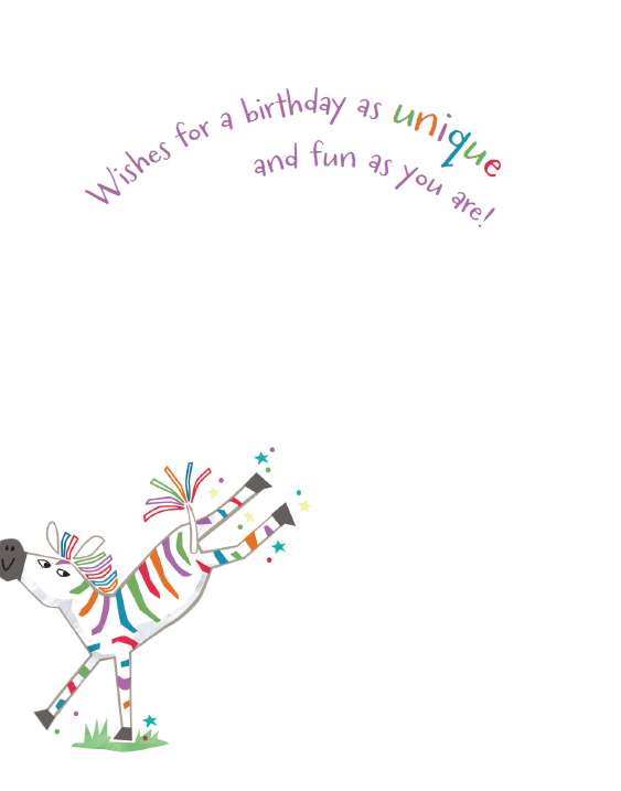 One Of A Kind Zebra Birthday Card