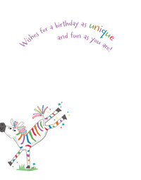 One Of A Kind Zebra Birthday Card