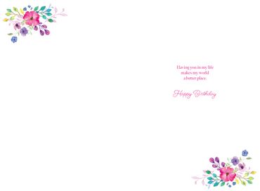 Rainbow Flowers Birthday Card Sister