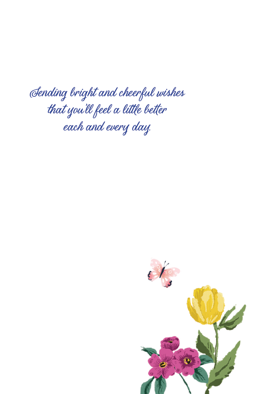 Floral Border Get Well Card