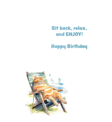 Lounging Cat Birthday Card