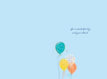 Flying Balloons Birthday Card