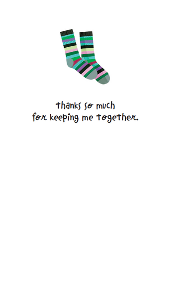 I'd Be Lost Socks Thank You Card