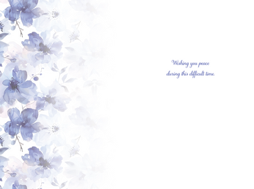 Blue Watercolor Florals Sympathy Judaic