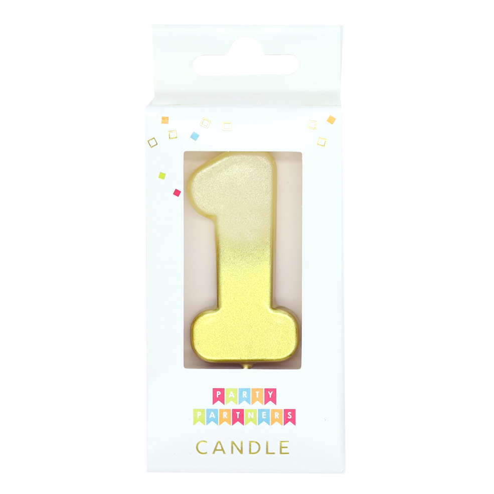 1 Gold Metallic Ombre Number Candle