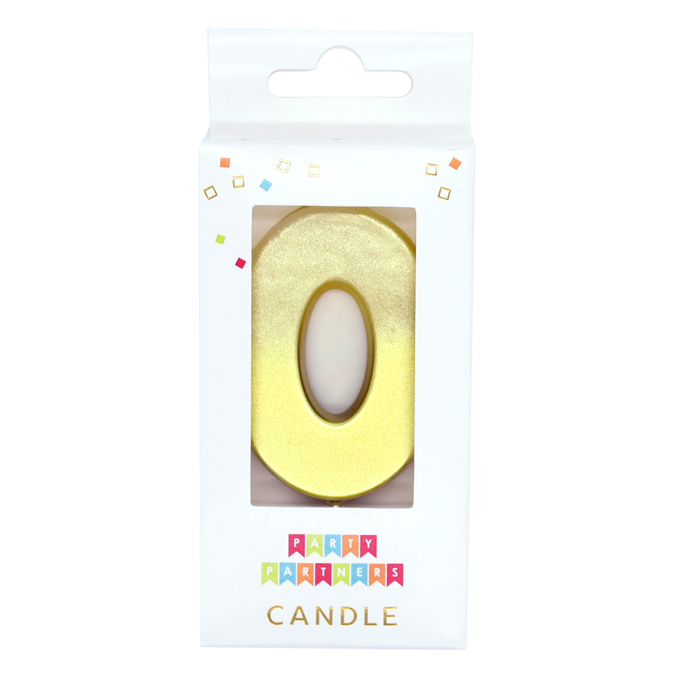 0 Gold Metallic Ombre Number Candle