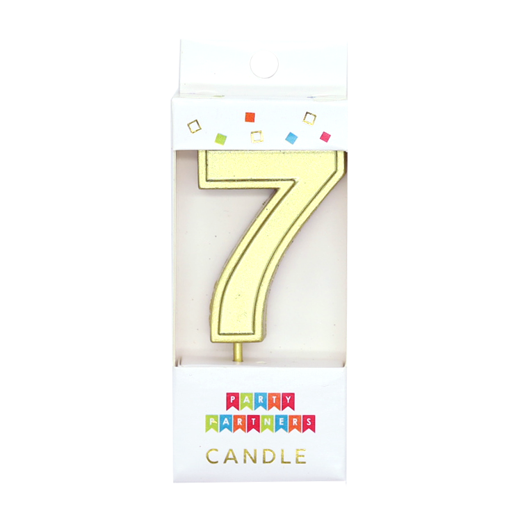 7 Metallic Gold Number Candle