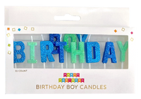 Birthday Boy Letter Glitter Candle Set