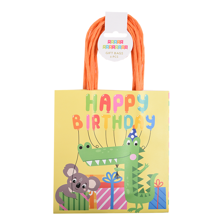 Crocodile Happy Birthday Favor Bags Set of 6