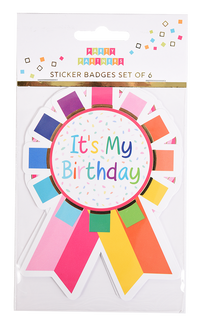 Mixed Happy Birthday Sticker Badges