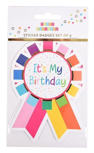 Mixed Happy Birthday Sticker Badges