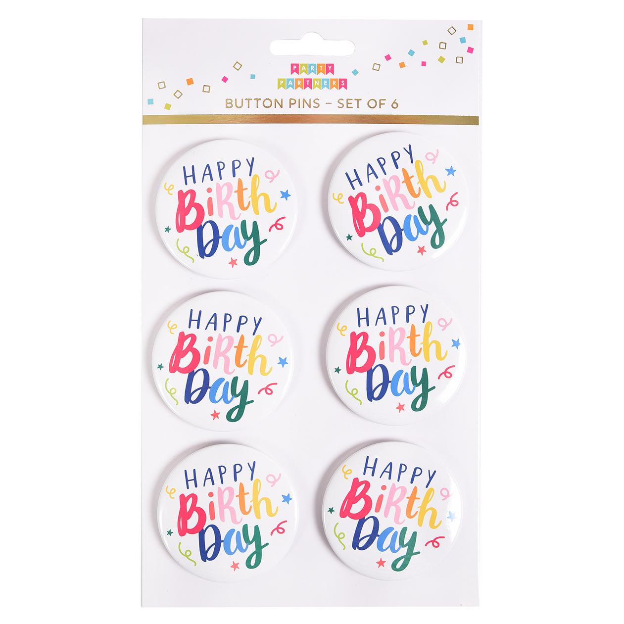 Happy Birthday Pin Set of 6