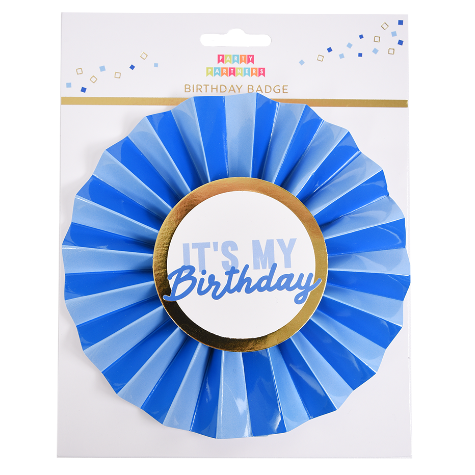 Blue It's My Birthday Paper Badge