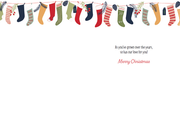 Bunches Of Stockings Christmas Card Grandson