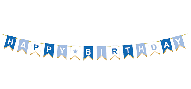 Blue Happy Birthday Banner