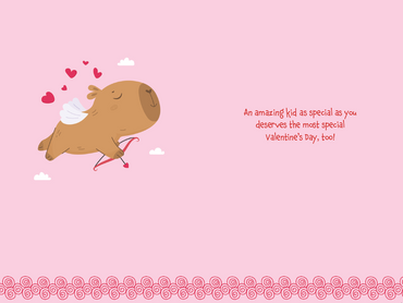 Cupid Capybara Valentine's Day Card