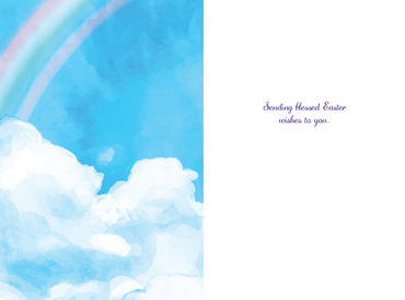 Rainbow In The Blue Sky Easter Card Religious