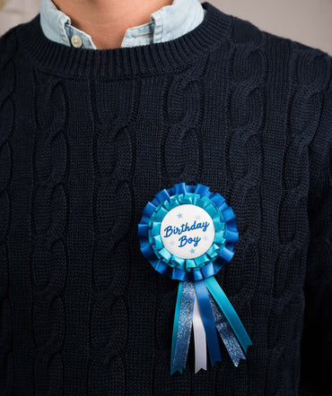 Blue Birthday Boy Satin Badge