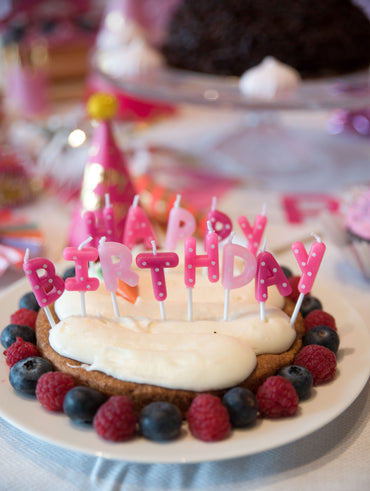 Pink Happy Birthday Dotted Candle Set