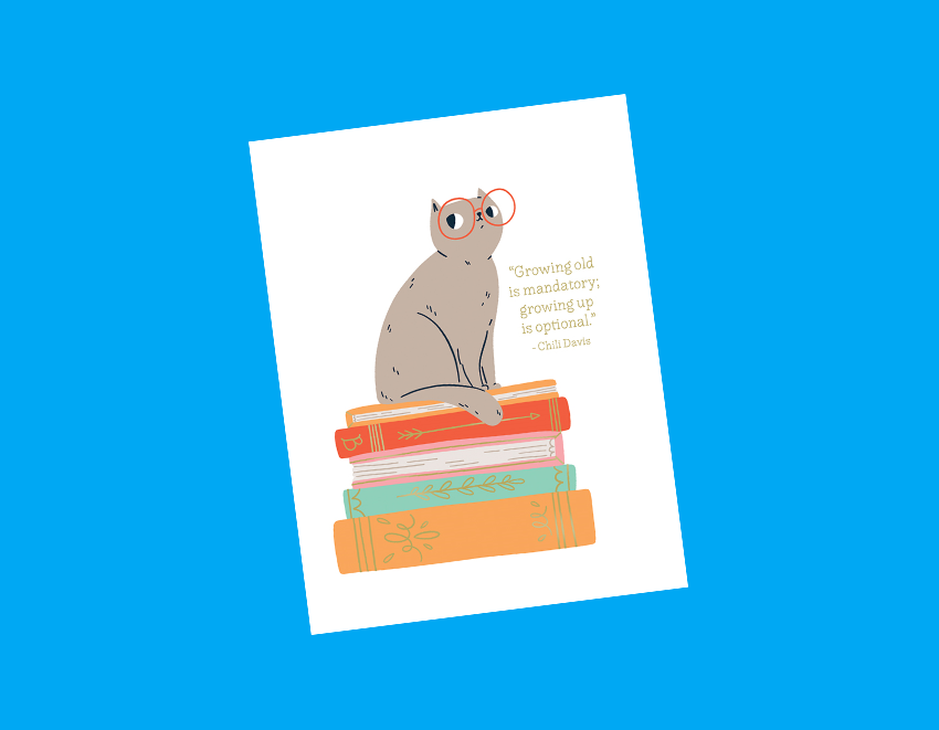 Glasses Cat Birthday Card