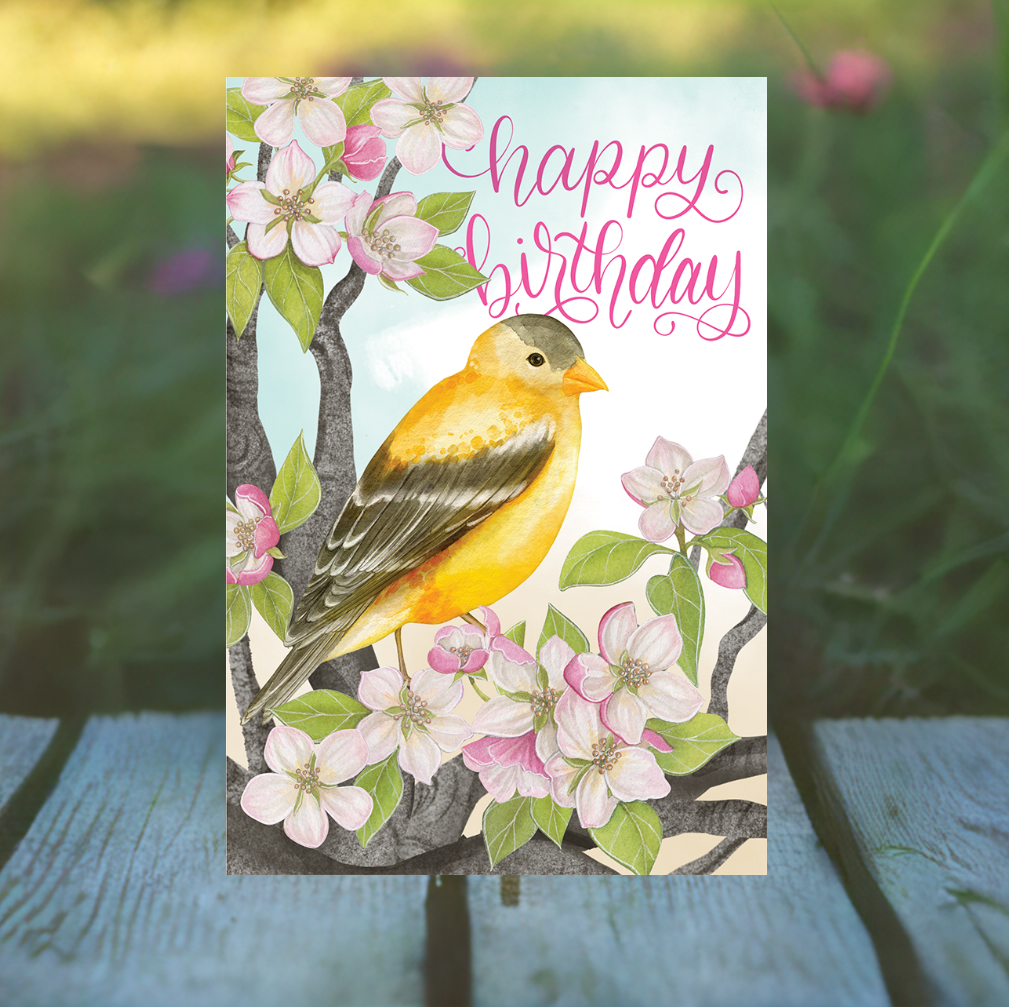 Goldfinch Birthday Card