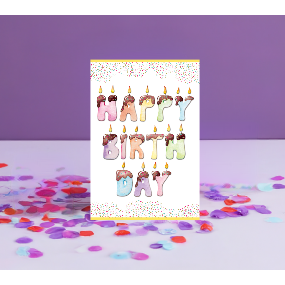 Frosted Candles Birthday Card