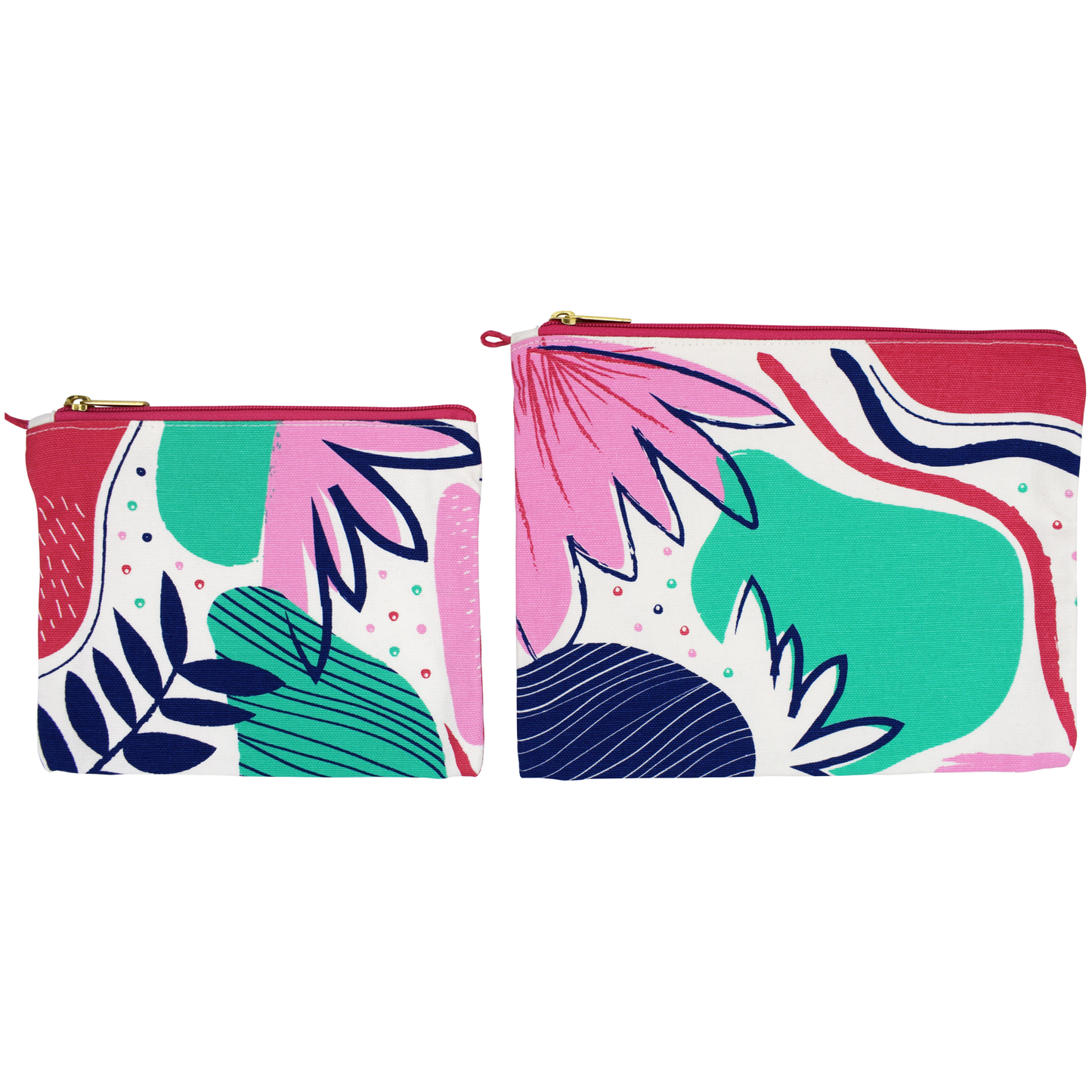 Abstract Set of 2 Canvas Pouches