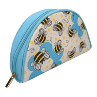 Bee Half Moon Canvas Pouch