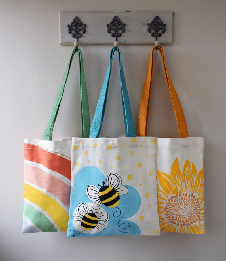 Bees Market Canvas Tote Bag