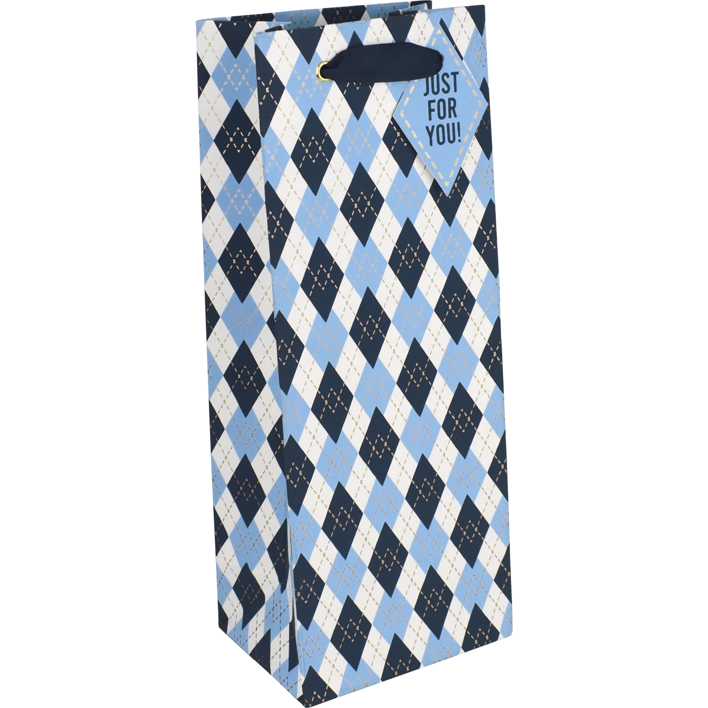 Argyle Bottle Gift Bag