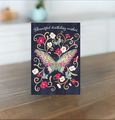 Ornate Butterfly Birthday Card