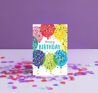 Rainbow Balloons Birthday Card