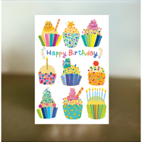 Colorful Cupcakes Birthday Card