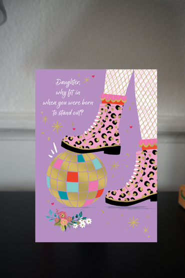 Leopard Boots Birthday Card Daughter