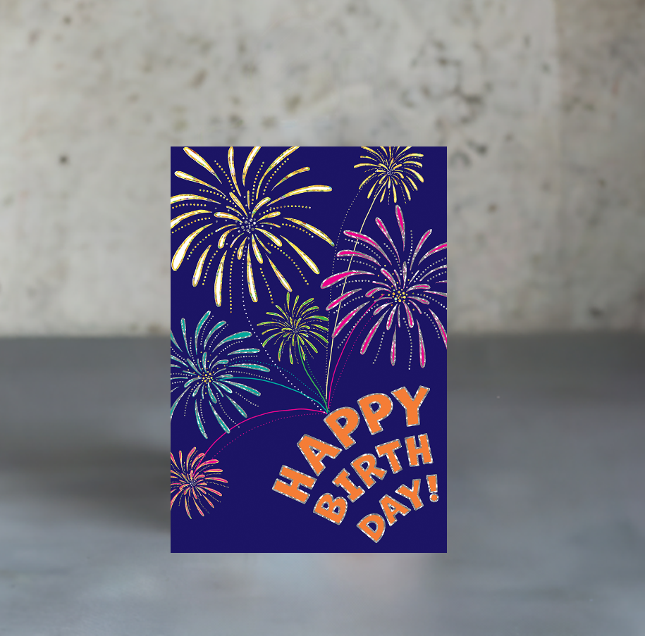 Birthday Fireworks Birthday Card