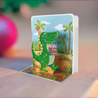 Dinosaur Pop-up Small 3D Card