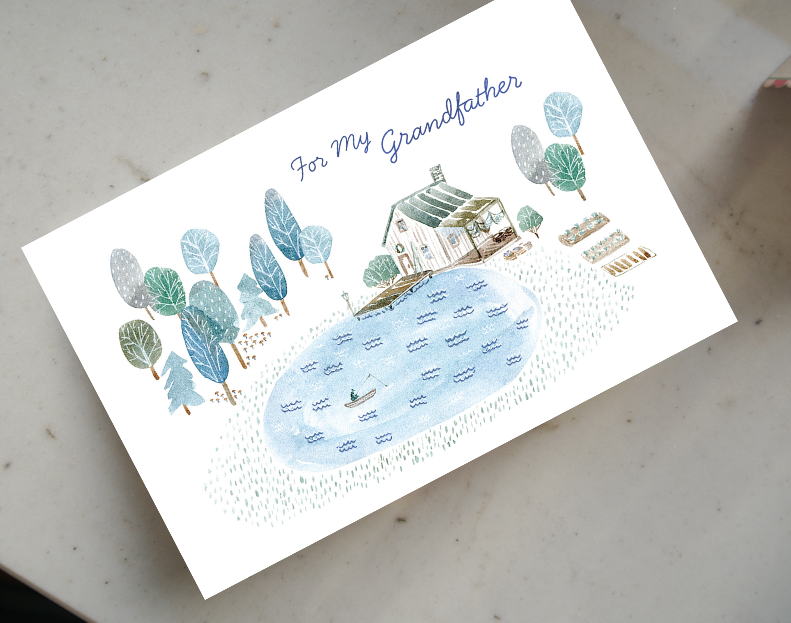 Quiet Lake Birthday Card Grandfather