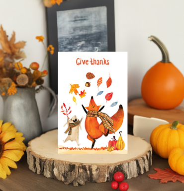 Woodland Buddies Thanksgiving Card