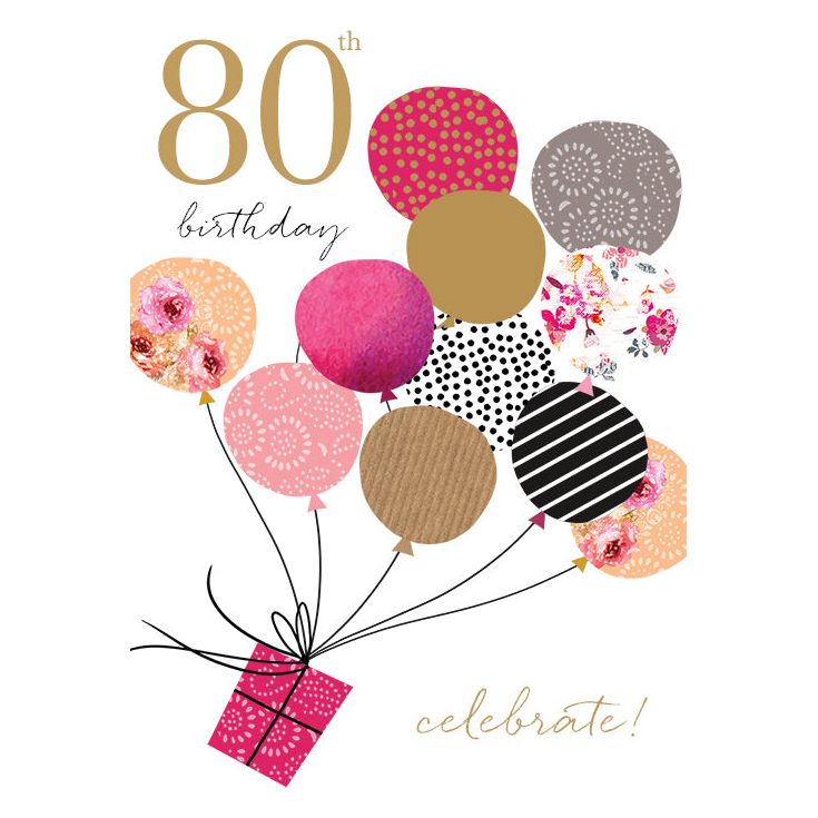 80th Birthday Card Sara Miller – Cardmore