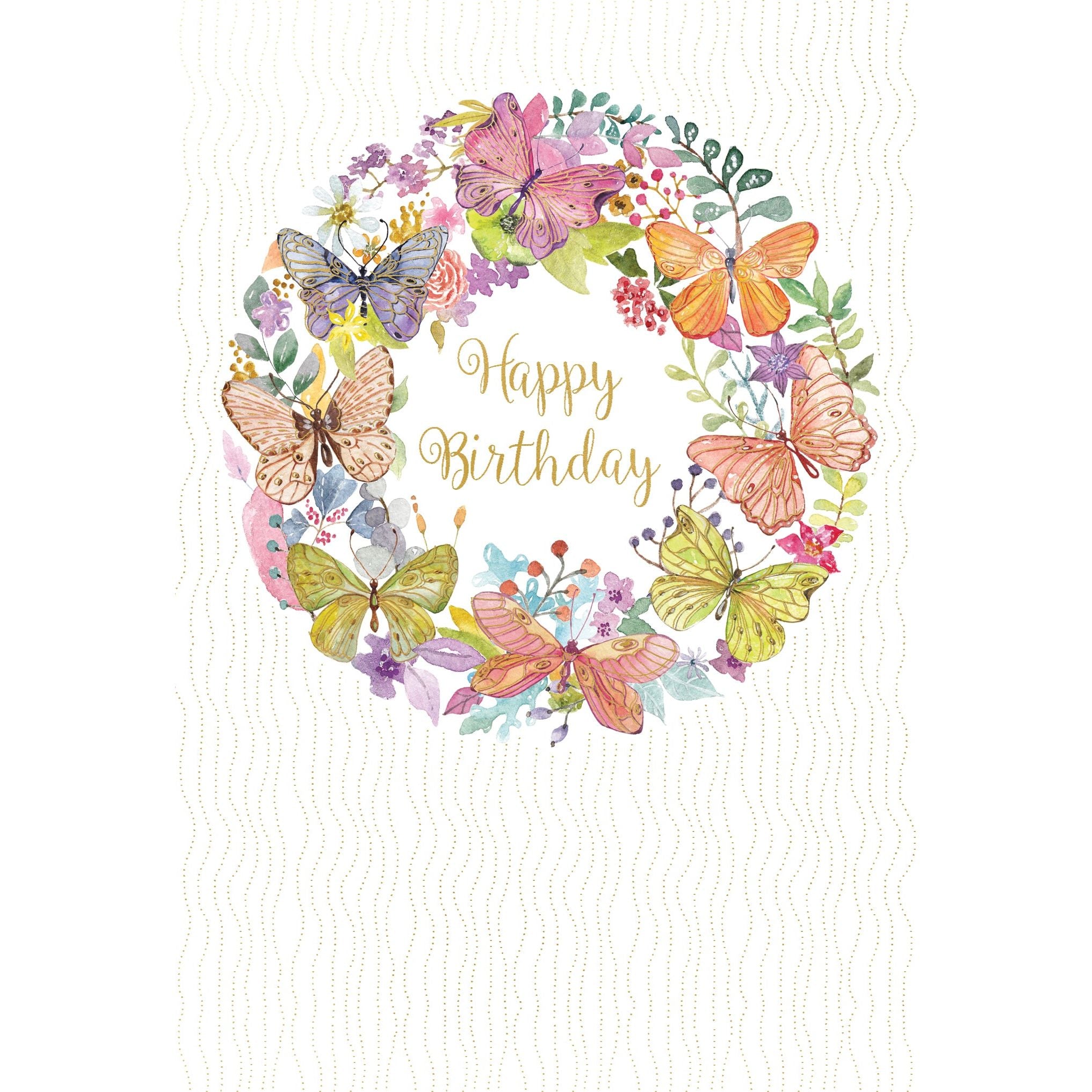 Butterfly Wreath Birthday Card - Cardmore