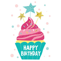 Starry Cupcake Birthday Card - Cardmore