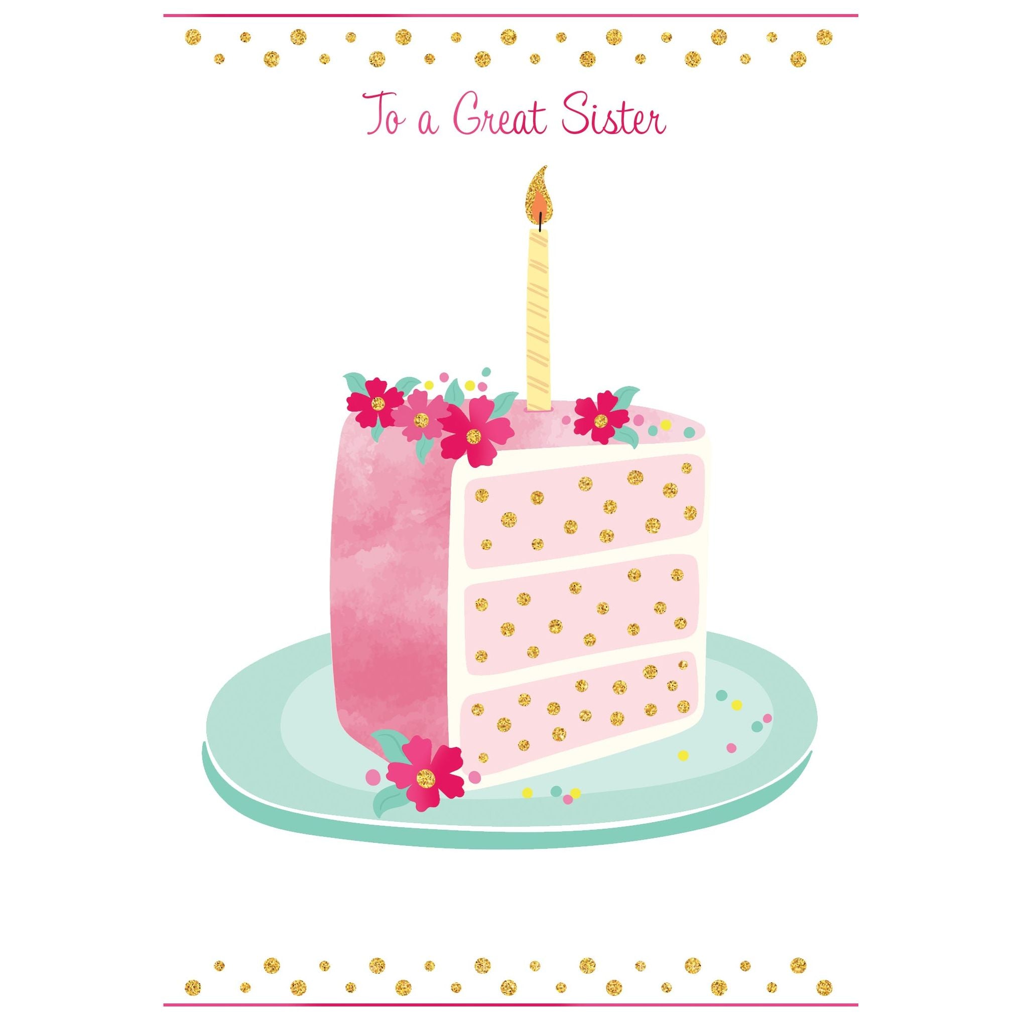 Cake Slice Birthday Card Sister - Cardmore