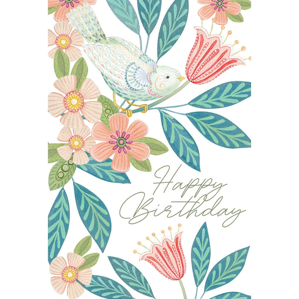 Blue Bird Birthday Card