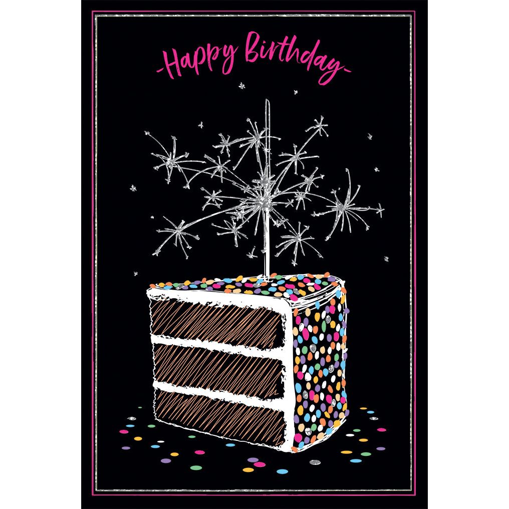 Sparkling Cake Slice Birthday Card